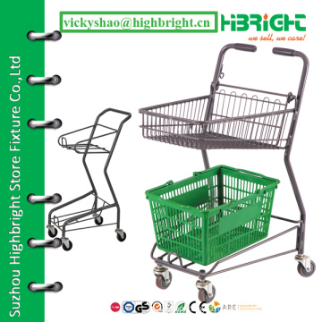 basket shopping cart,trolley shopping,2 tier trolley for supermarket